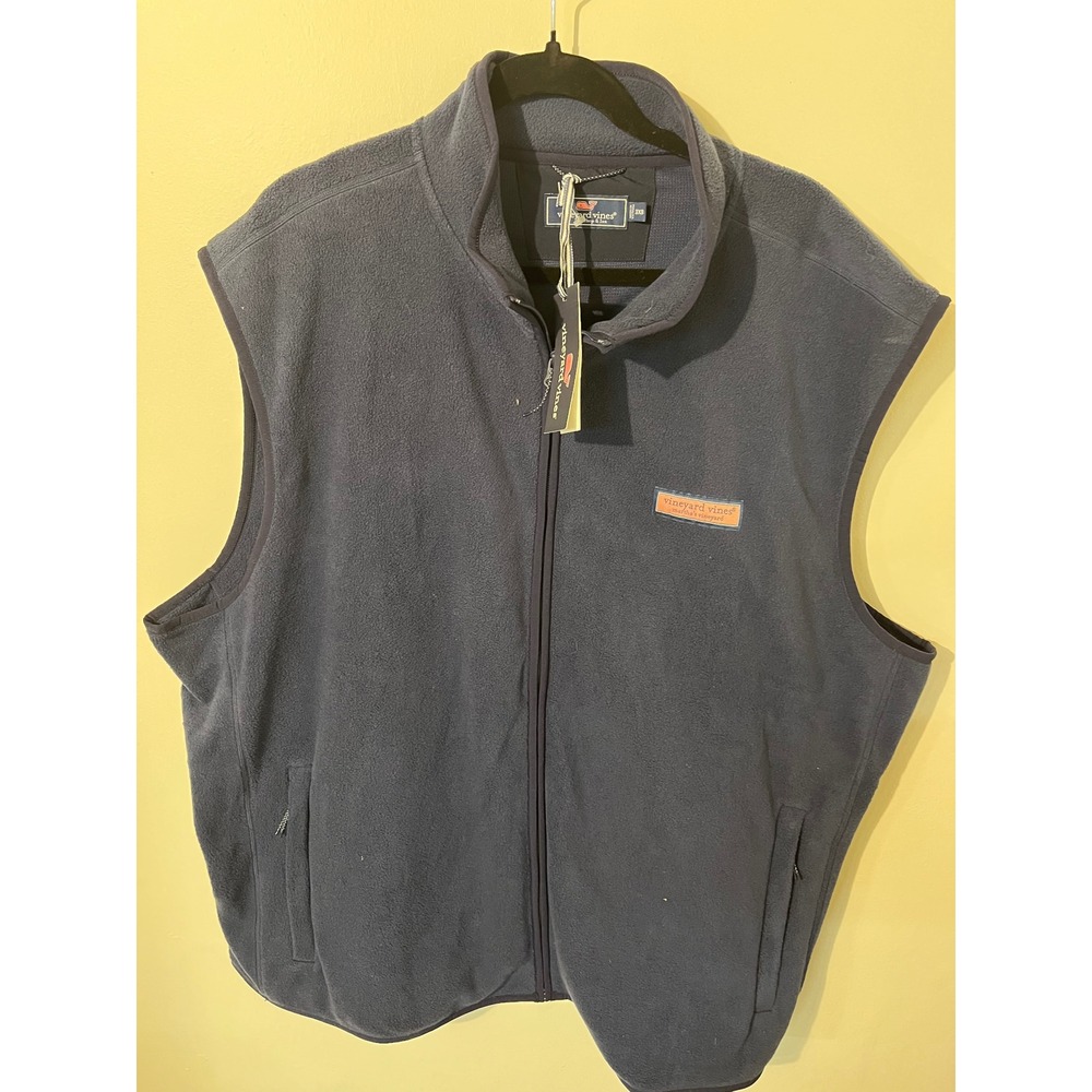Vineyard Vines Mens Harbor Fleece Vest Nautical Navy 1K005352-480 3XB NWT